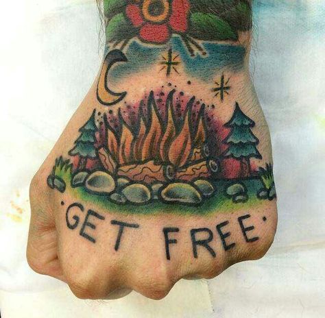 H Camping Tattoo, Autumn Tattoo, Knuckle Tattoos, Incredible Tattoos, Most Popular Tattoos, Time Tattoos, American Traditional Tattoo, Popular Tattoos, Old School Tattoo