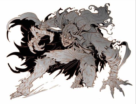 Vs Poses Drawing, Cursed Character Design, Simic Hybrid Dnd Character, Western Lycan, Bloodborne Werewolf, Monster Pose Reference Drawing, Character Design Werewolf, Werewolf Monster, Werewolf Running