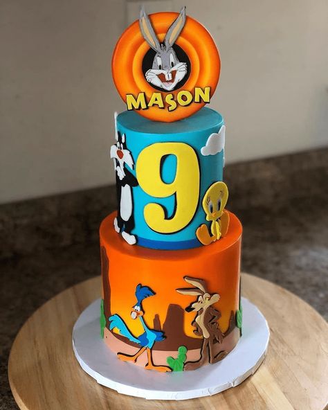 Bunny Cake Design, Looney Tunes Cake, Bugs Bunny Cake, Space Jam Theme, Looney Tunes Party, Bunny Birthday Cake, Bunny Birthday Party, Baby Boy 1st Birthday Party, Cake Designs Images