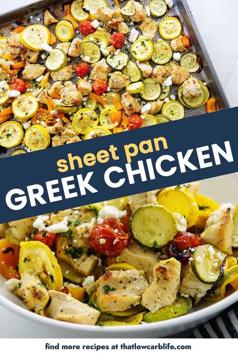 Ww Chicken Sheet Pan Dinner, Greek Chicken And Veggies Sheet Pan, Greek Chicken Sheet Pan Recipes, Greek Pan Chicken, Mediterranean Sheet Pan Chicken, Greek Sheet Pan Chicken Dinner, Greek Chicken Sheet Pan Dinner, Low Carb Sheet Pan Meals, Greek Chicken And Veggies