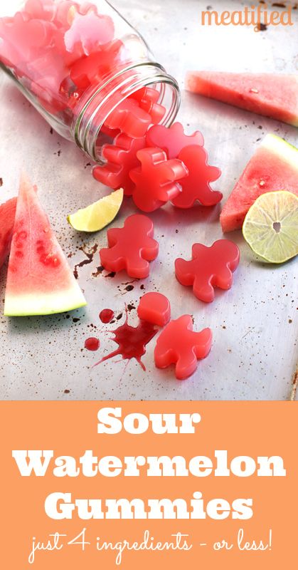 Sour Watermelon Homemade Gummies Watermelon Gummies Recipe, Watermelon Gummies, Homemade Gummies, Grass Fed Gelatin, Gummies Recipe, God Mad, Paleo Snacks, حلويات صحية, Homemade Candies