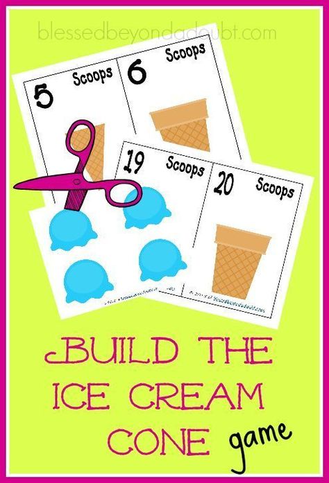 Free Math Printables, Ice Cream Month, National Ice Cream Month, Ice Cream Theme, Summer Preschool, Dramatic Play Centers, Math Game, Math Methods, Ice Cream Cones