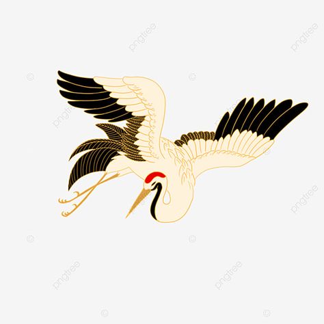 Crane Flying, Crane Drawing, Flying Bird Silhouette, Flying Crane, Fly Drawing, Crane Tattoo, Japanese Animals, Crane Design, Japanese Crane