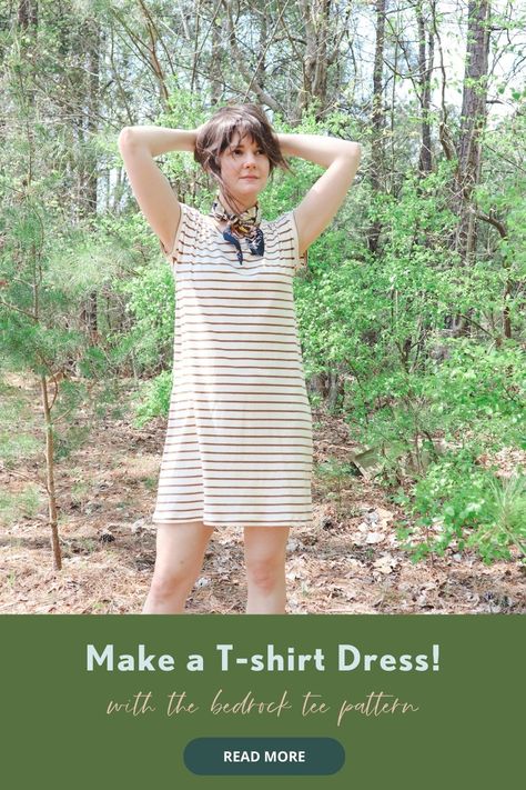 Tshirt Dress Pattern, Shirt Dress Tutorials, Dress Hack, Sew Liberated, Dress Tutorial, Sewing Machine Projects, Pattern Hack, Summer Sewing, Dress Tutorials