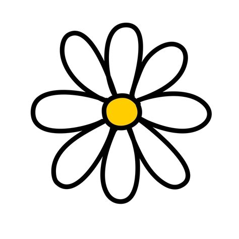 Margarita de flor blanca o manzanilla dibujado a mano aislado sobre fondo blanco. Flor Aesthetic, Margarita Aesthetic, Flor Vector, Flores Aesthetic, Flower Draw, Cute Flower Drawing, Daisy Svg, Spring Svg, Flower Vector