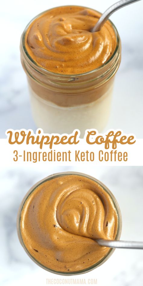 Low Carb Cold Coffee Drinks, Keto Frappe Recipe, Creamy Coffee Recipe, Instant Coffee Whip, Coffee With Instant Coffee, Coffee Sweetener, Whipped Coffee Recipe, Cookies Cheesecake, Keto Beverages