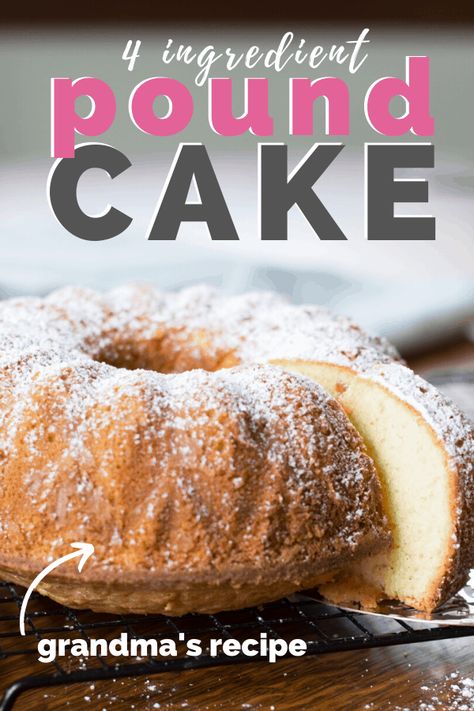 Easy homemade pound cake recipe made from an old fashioned recipe that's simple to make with only 4 ingredients! Make this bundt pan pound cake that is moist, dense and absolutely delicious! #poundcake #cake #cleverlysimple Sweet Pound Cake Recipe, Homemade Pound Cake Recipe, Classic Pound Cake Recipe, Best Pound Cake, Best Pound Cake Recipe, Homemade Pound Cake, Easy Pound Cake, Pound Cake Recipes Easy, Easy Bundt Cake