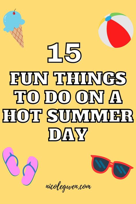 fun things to do on a hot day Hot Summer Day Activities, Fun At Home Activities, Hot Weather Activities, Weather Activities For Kids, Game Room Home, Home Game Room, Summer Traditions, Bored At Home, Social Life Hacks