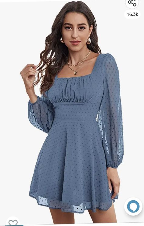 Western Dresses For Women, Solid Skirt, High Waist Dress, Solid Color Dress, Puffed Sleeves Dress, One Piece Dress, Western Dresses, Types Of Skirts, Flowing Maxi Dress