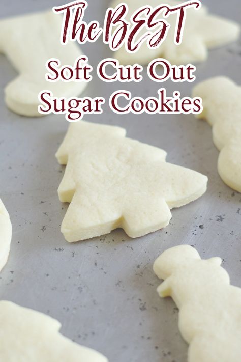 Homemade Cut Out Sugar Cookies, Best Soft Christmas Sugar Cookies, Perfect Cut Out Sugar Cookie Recipe, Thick Sugar Cookie Recipe Cut Outs, No Fail Sugar Cookie Cutouts, Best Soft Cut Out Sugar Cookie Recipe, Cut Out Sugar Cookies Soft, Cut Sugar Cookie Recipe, The Best Cut Out Sugar Cookies