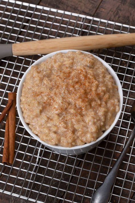 Creamy Protein Rice Pudding High Protein Rice Pudding, Cream Of Rice Recipes Breakfast Protein, Protein Cream Of Rice, Protein Rice Pudding, Rice Cream Recipe, Stovetop Rice Pudding, Protein Puddings, Protein Rice, Protein Drink Recipes