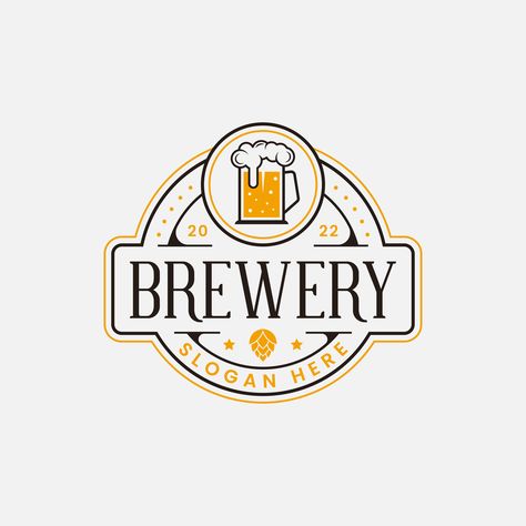 Vintage Brewery, Brewery Logo Design, Modern Brewery, Tshirt Branding, Craft Beer Logo, Beer Logo Design, Pub Logo, Brewery Logo, Home Brewery