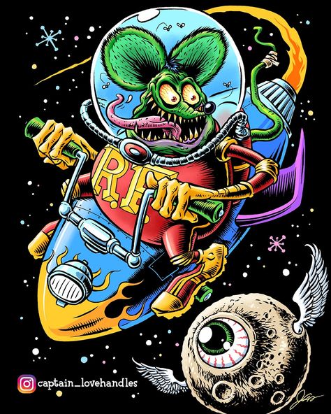 For Gnarly Magazine's Rat Fink Art Contest Rat Fink Art Cartoons, Rat Fink Wallpaper, Rat Fink Tattoo, Rat Fink Art, Hot Rod Art, Car Drawing Pencil, Ed Roth Art, Hotrod Art, Kustom Kulture Art