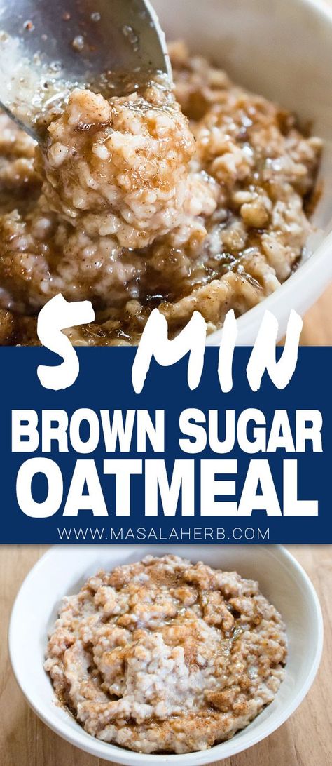 Maple Brown Sugar Oatmeal, Quick Oatmeal, Brown Sugar Oatmeal, Oatmeal Porridge, Pastas Recipes, Breakfast Oatmeal Recipes, Healthy Food Habits, Homemade Oatmeal, Healthy Food Menu