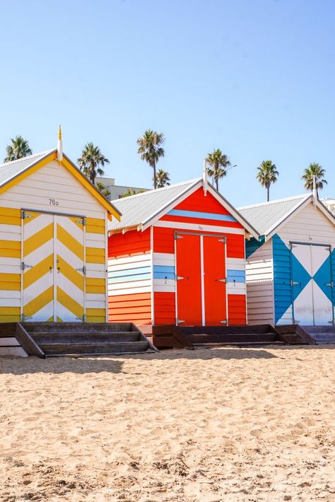 Brighton Bathing Boxes: The Colorful Beach Huts in Melbourne Retro Pool Parties, Retro Pool, Fridge Cabinet, Melbourne Beach, Brighton Beach, Beach Huts, Central Business District, 20 Century, Business District