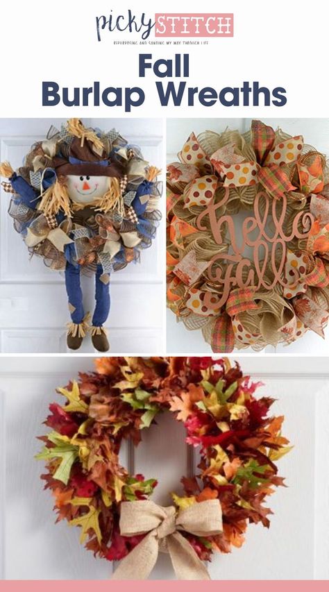 Bring a touch of rustic charm to your fall decor with burlap wreaths. Whether your style is modern or traditional, we’ve got a wreath for you. Check out our DIY ideas to craft the perfect fall wreath! Burlap Fall Wreath Ideas, Burlap Fall Wreath, Burlap Leaves, Porch Fall Decor, Fall Decor Wreaths, Burlap Wreath Diy, Burlap Decor, Burlap Wreaths, Diy Burlap