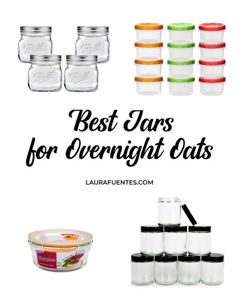 The best containers and mason jars for overnight oats so you can prep ahead and enjoy a delicious breakfast on the go. Overnight Oats Storage, Best Jars For Overnight Oats, Overnight Oat Jars, Overnight Oat Containers, Overnight Oats Jar Size, Overnight Oats Container, Overnight Oats Container Ideas, Overnight Oats Instant Oatmeal, Overnight Oats Mason Jar