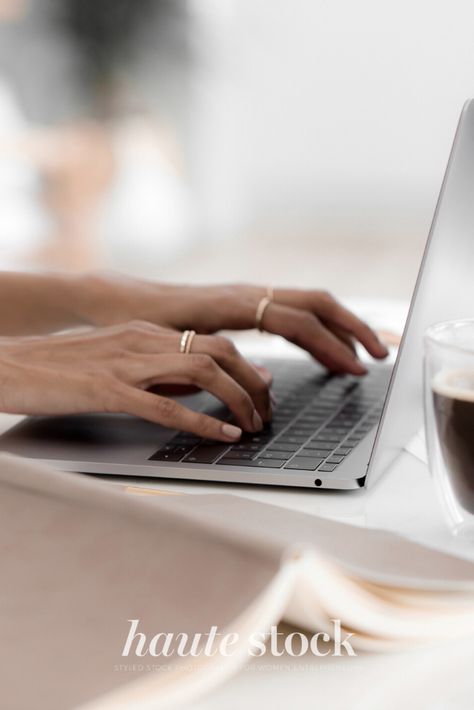 Neutral creative processes styled stock photography for designers featuring woman typing on laptop. #hautestock #workspace #stockphotography #styledstockphotography #femaleentrepreneur #blogger #socialmedia #graphicdesign #designer #neutral #interiordesign #creative Wythe Hotel, Business Portrait Photography, Brand Photography Inspiration, Branding Shoot, Business Photoshoot, Personal Branding Photoshoot, Styled Stock Photography, Real Estate Branding, Business Portrait