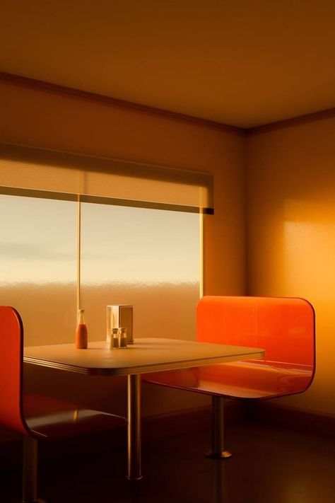 The famous "Diner in the void" OC. Void Oc, Liminal Space, The Void, Retro Futuristic, Cinematic Photography, Retro Futurism, Aesthetic Pictures, Interior Architecture, Diner