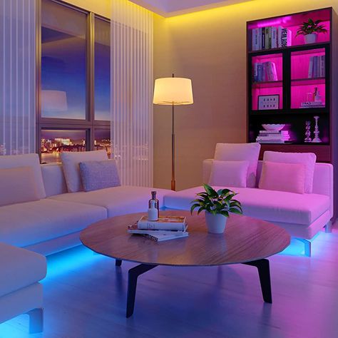 Led Room Lighting, Led Lighting Bedroom, Led Strip Lights, Color Changing Lights, Strip Lights, Living Room Inspo, Aesthetic Bedroom, Bedroom Lighting, Room Aesthetic