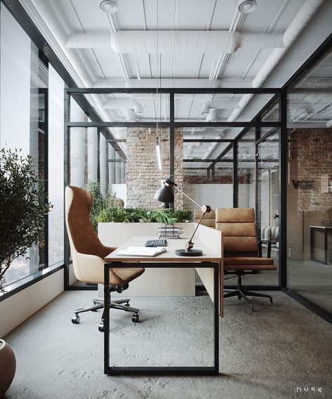 VOZ - Head Office Design :: Behance Google Office Design Workspaces, Industrial Office Design Workspaces, Brick Wall Office, Head Office Design, Modern Industrial Office Design, Studio Warehouse, Open Workspace, Coastal Office, Tech Office