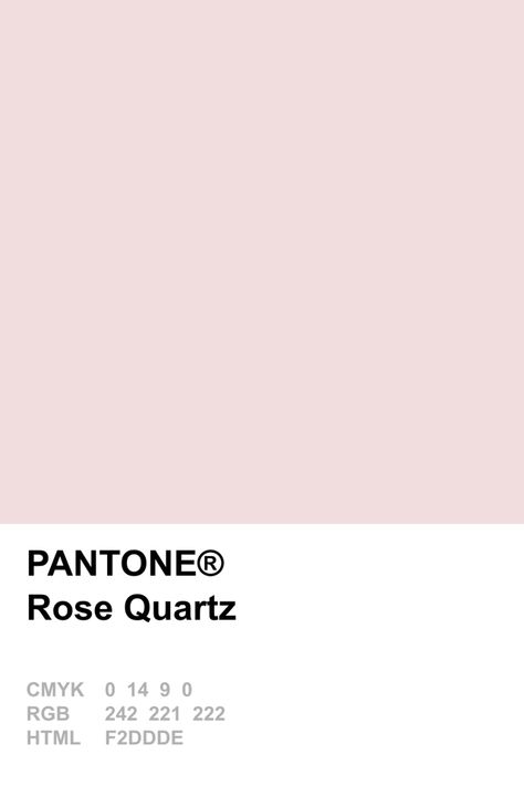 Rose Quartz #PANTONE Pantone Colour Of The Year, Color Swatches, Rose Quartz, The Year, Color