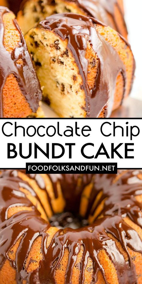 Bundt Cake Recipes Chocolate, Chocolate Chip Bundt Cake Recipe, Moist Bundt Cake, Bunt Cake Recipe, Chocolate Chip Bundt, Classic Pound Cake, Easy Bundt Cake Recipes, Chocolate Chip Pound Cake, Chocolate Chip Bundt Cake