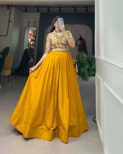 NAVARATRI COLLECTION 2024 Lehenga Stitching, Plain Lehenga, Function Dresses, Cotton Lehenga, Lehenga Fabric, Stitched Lehenga, Readymade Saree, Lehenga Blouse, Cotton Crop Top