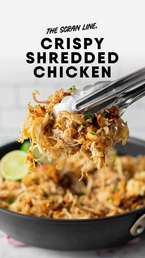 Slow Cooker Crispy Chicken Carnitas Crispy Chicken Carnitas, Crispy Shredded Chicken, Chicken Carnitas, Tzatziki Recipes, Carnitas Recipe, Tasty Meat, Tasty Dinner, Chicken Main Dishes, Gluten Free Chicken