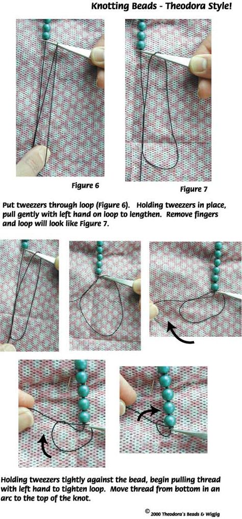 Bead Stringing Knotting jewelry making techniques made with WigJig tools and jewelry supplies. Making Pins, Making Necklaces, Beaded Beads, Pulseras Diy, Jewerly Making, Jewelry Knots, Jewelry Techniques, Jewelry Making Tutorials, Bead Stringing