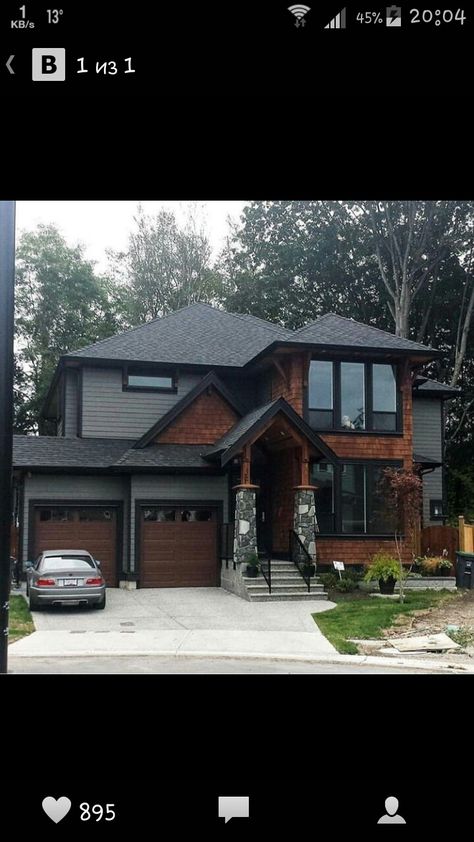 Dark Gray And Brown House Exterior, Black And Brown Exterior House, Black And Brown House Exterior, Black And Brown House, Dark Wood House, Gothic Living Rooms, Brown House Exterior, Black Home Exterior, Houses Black