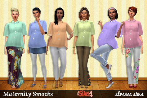 Maternity Smocks | 14 tasteful smocks for your pregnant #Sims! #Sims4cc #Sims4Pregnancy #Sims4 | strenee.huddlenet.com Sims 4 Maternity, Pregnant Sims, Square Dance Outfit, Sweater Dress Leggings, Formal Dresses For Men, Maternity Tunic, Textured Leggings, Sims 4 Dresses, Winter Maternity