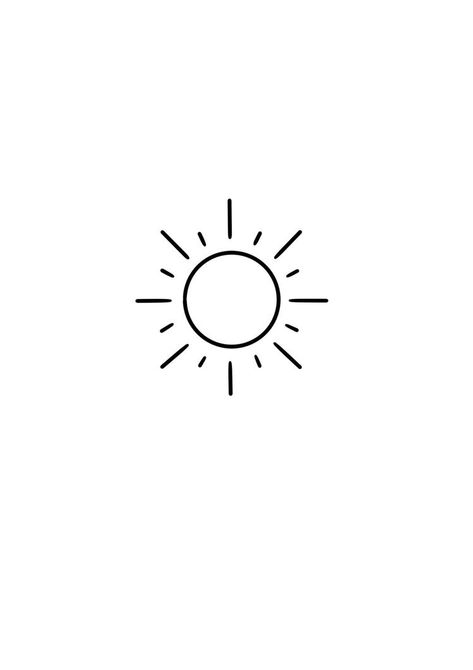 Fine Line Tattoo Minimalist Sun, Sun Emoji Tattoo, Sun Line Tattoo Design, Simple Line Sun Tattoo, Small Fine Line Sun Tattoo, Fine Line Sunshine Tattoo, Sun Simple Tattoo, Simple Sun Tattoo Designs, Sun Tattoo Line