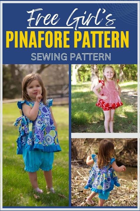 Free Girl’s Pinafore Pattern Sewing Pattern - Sew Modern Kids Girls Pinafore Pattern, Picnic Portrait, Pinafore Sewing Pattern, Vintage Pinafore, Pinafore Pattern, Girls Pinafore, Girls Dress Sewing Patterns, Free Girl, Family Picnic