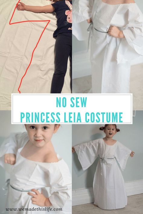 No sew princess leia costume. Perfect costume for star wars fans on world book day. Really easy to make, no sewing needed! Leia Hair Tutorial, Princess Leia Hair Tutorial, Princess Leia Hair Buns, Princess Leia Costume Diy, Princess Leia Dress, Leia Hair, Star Wars Costumes Diy, Disfraz Star Wars, Princess Leia Hair