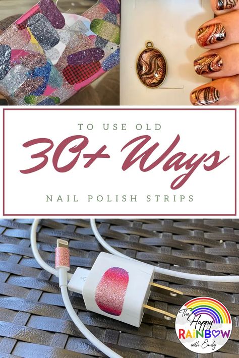 Stuck with a bunch of old nail polish strips you don't know what to do with? There are many ways you can DIY with them. Click to learn how! Nail Polish Crafts Diy, Polish Crafts, Old Nail Polish, Nail Polish Crafts, Inexpensive Crafts, Diy Nail Polish, Jamberry Nail Wraps, Street Nails, Jamberry Nails