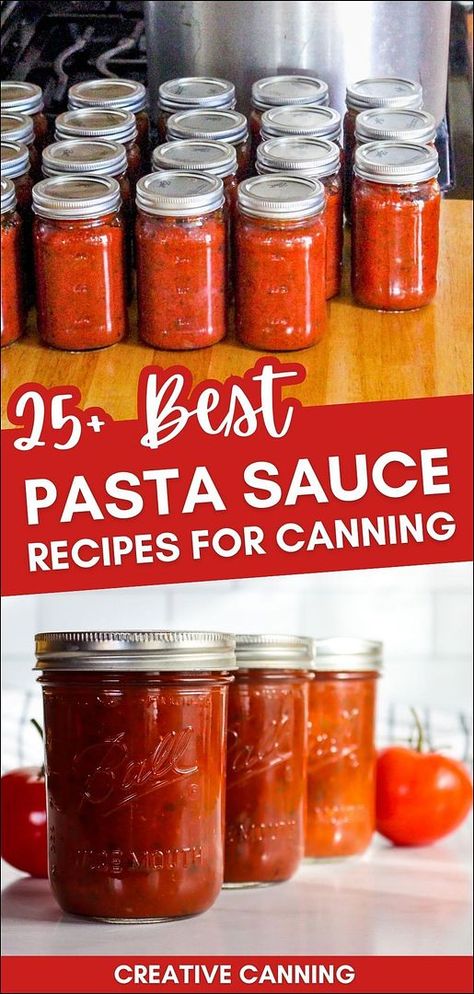 Discover 25+ best pasta sauce recipes for canning and learn how to safely preserve your favorite sauces at home. From garlic basil tomato sauce to homemade pizza sauce and vodka sauce, these tested recipes ensure delicious, safe canning results. Find more preserving tomatoes, pasta sauce ideas, homemade pasta sauce, and Canning Recipes for Beginners at creativecanning.com. Pasta Sauce Canning Recipe, Pasta Sauce Ideas, Canning Pasta Sauce, Best Pasta Sauce Recipe, Homemade Tomato Pasta Sauce, Best Pasta Sauce, Recipes For Canning, Cherry Tomato Pasta Sauce, Best Homemade Spaghetti Sauce