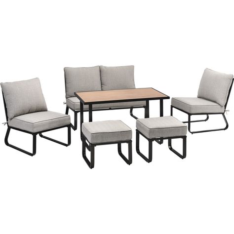 Outdoor Conversation Sets, Service Kitchen, Grey Cushions, Exterior Siding, Armless Chair, Bathroom Flooring, Black Steel, Kitchens Bathrooms, Smart Home