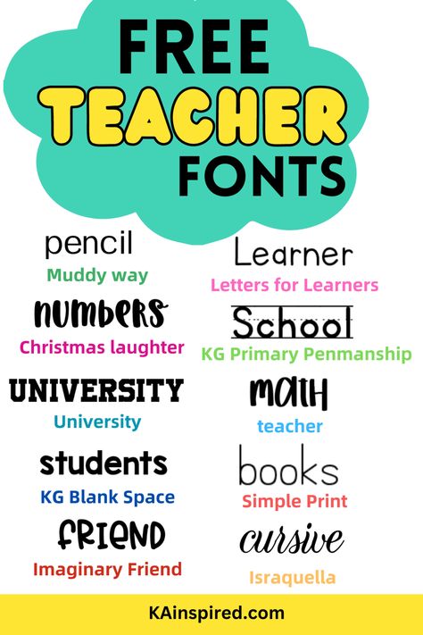 Back To School Creative Ideas, Teacher Fonts Dafont, Cricut Projects Teacher, Teacher Cricut Projects, Free Teacher Fonts, Font Duos, Teacher Cricut, Fonts For Logos, Cricut Teacher