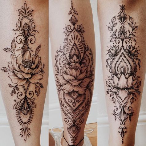 Calf Tattoos For Women, Mandala Tattoos For Women, Half Sleeve Tattoo Stencils, Lower Leg Tattoos, Shin Tattoo, Inner Forearm Tattoo, Anklet Tattoos, Tattoos For Women Half Sleeve, Forearm Tattoo Women