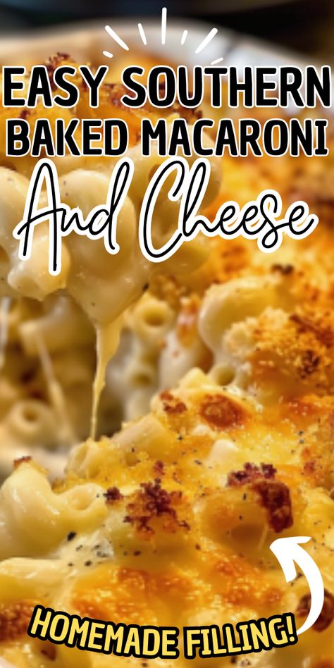 Easy Southern Baked Macaroni and Cheese Cheese Sauce For Macaroni, Southern Mac And Cheese Recipe, Easy Baked Macaroni And Cheese, Mac N Cheese Recipe Southern, Southern Baked Macaroni And Cheese, Baked Macaroni And Cheese Recipe, Southern Mac And Cheese, Cream Corn Casserole, Breadcrumb Topping