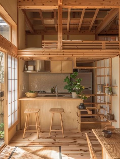 8 Japanese style tiny-houses – TastyInteriors Japan Home Aesthetic, Japandi Tiny House, Korean Style House, Japanese Tiny House Design, Japanese House Layout, Japanese Style Tiny House, Japanese Loft, Japanese Tiny House, Japanese House Interior