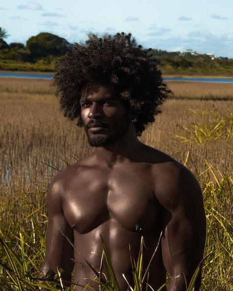 Black is undeniably beautiful in this Afro-Brazilian photographer’s garden of eden | AFROPUNK Brazilian Men, Dark Skin Men, Black Men Hairstyles, Arte Inspo, The Grass, Black Beauty, Pretty Men, Black Is Beautiful, Male Beauty