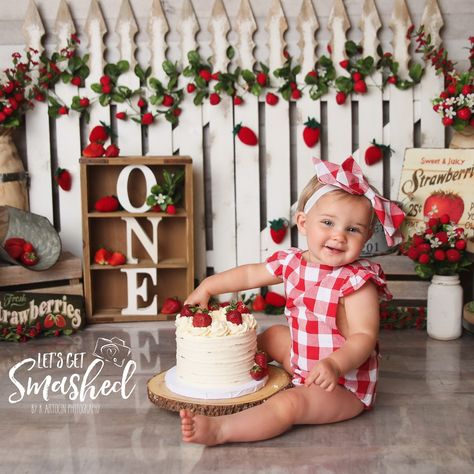 I am falling in love with all these strawberry sessions. . She love love loved her cake! Happy Birthday sweet princess! **To schedule a session, please go to www.kartocinphotography.com  *special thanks to The Cake Boutique for the adorable cake!

#strawberry #southjerseyphotographer #cutiepie #smile #photoshoot 1st Birthday Photo Shoot Ideas Strawberry, Smash Cake Photoshoot Strawberry, Berry First Birthday Photoshoot Outside, Strawberry Theme First Birthday Pictures, Strawberry Themed First Birthday Cake, Strawberry 1 Birthday, Strawberry Pictures Baby, One Year Old Strawberry Photoshoot, Berry Sweet Cake Smash