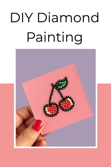 Learn how to make your own diamond painting with this easy tutorial! #diamondpainting #crafting Diamond Art Patterns Free, Painting Crafts For Kids, Girls Night Crafts, Craft Techniques, Diamond Paint, Diy Pins, Simple Diamonds, Diamond Mosaic, Stencil Diy