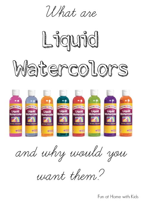 What are Liquid Watercolors and Why Would You Want Them? from Fun at Home with Kids Home With Kids, Liquid Watercolor, Preschool Arts And Crafts, Ecole Art, Kindergarten Ideas, Kid Craft, Homeschool Art, 1st Year, Game Ideas