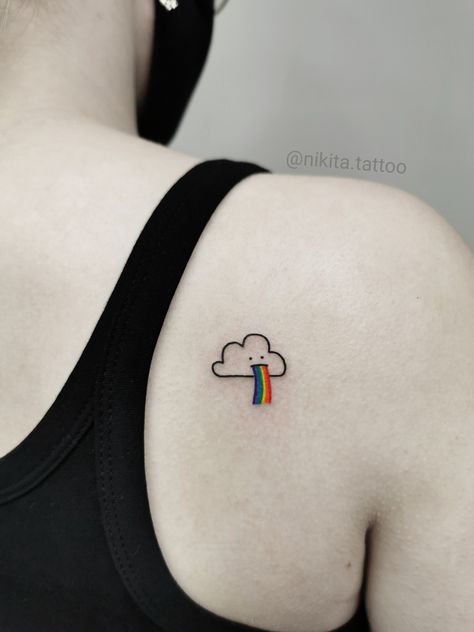 Rainbow Tattoo, Pride Tattoo, Rainbow Tattoos, Muster Tattoos, 그림 낙서, Cute Little Tattoos, Cute Tiny Tattoos, Tatuaje A Color, 강아지 그림