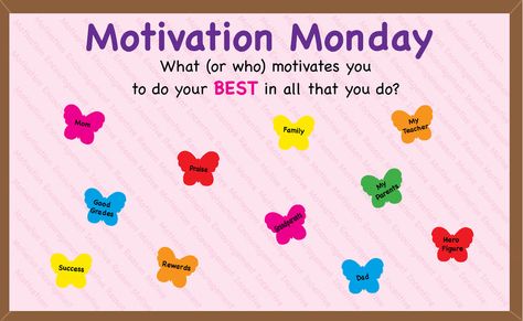 Motivation Monday Bulletin Board Idea! Mom Motivation, Teacher Stamps, Incentive Chart, Spring Bulletin Boards, Notes To Parents, Motivation Monday, Inspire Students, Good Motivation, A Thought