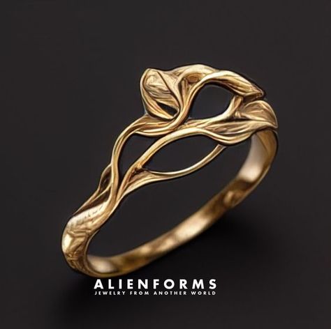 Handcrafted Wedding Rings, 3d Ring Design, Copper Rings Women, Non Binary Engagement Rings, Nature Inspired Ring, Gold Jewelry Antique, Gold Ring Design For Women, Ring Without Stone, Nature Jewellery