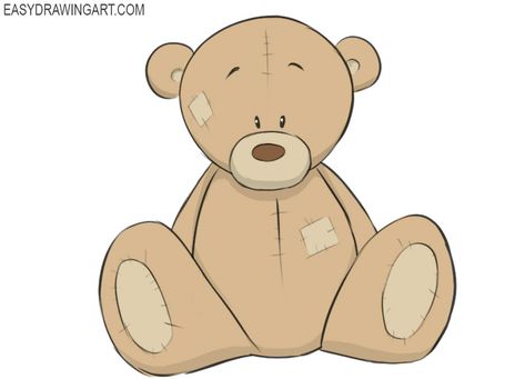 How to Draw a Teddy Bear Bear Easy Drawing, Draw A Teddy Bear, Teddy Bear Sitting, Teddy Bear Drawing, Bear Sitting, Bear Drawing, Popular Toys, A Teddy Bear, Anime People